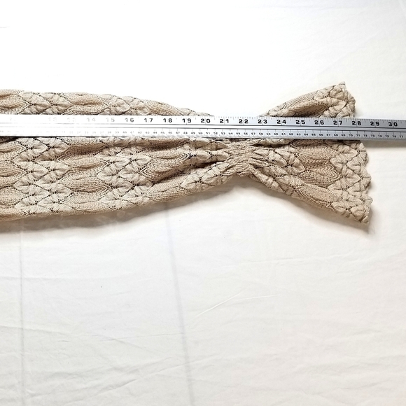 Free People Medium Light Brown Nude Lace Bell Sleeve Short Cocktail Party Dress - Picture 7 of 10